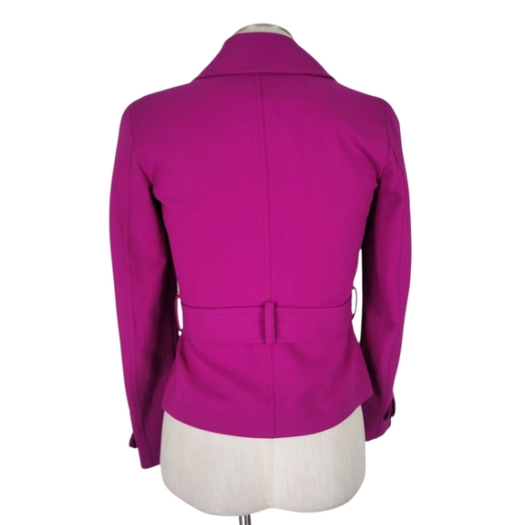 Lauren Ralph Lauren Jacket Women Size 2 Purple Fuchsia Double Breasted - Picture 4 of 12